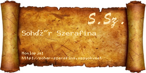 Sohár Szerafina névjegykártya